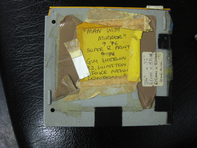 Guy Sherwin, original super 8 film canister for Man with Mirror